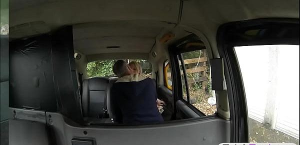  Pretty amateur blond babe fucked by the driver for free